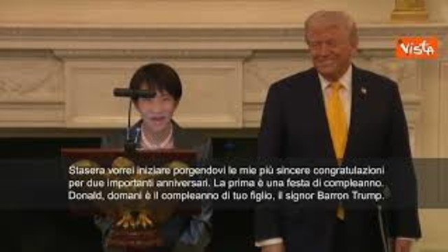 La premier giapponese Takaichi fa gli auguri a Barron, il figlio di Trump, per il suo compleanno