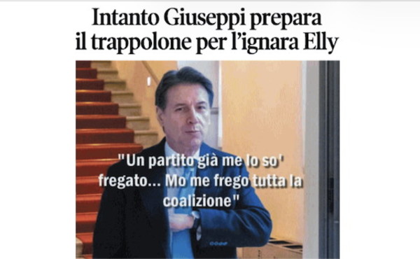 Il Tempo di Osho, la vignetta di oggi: Conte contro Schlein (mercoledì 25 marzo)