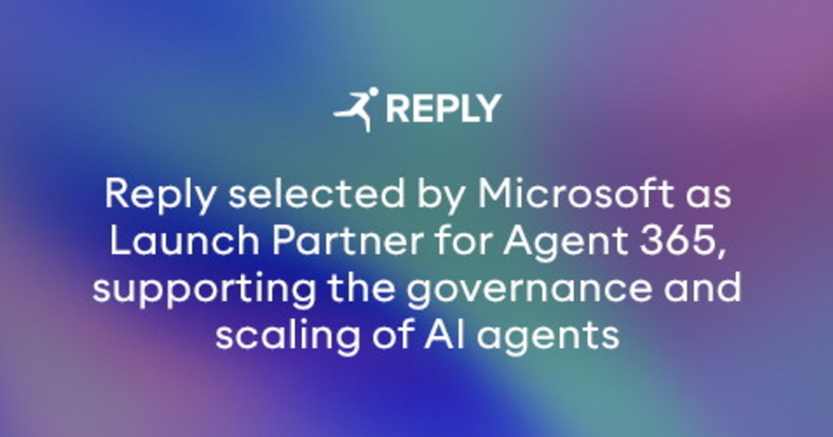 Comunicato Stampa: Reply tra i Launch Partner di Microsoft Agent 365 per governance e scalabilità degli agenti AI