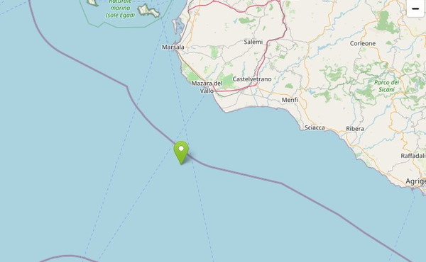 Scossa di magnitudo 3.7 al largo della costa trapanese