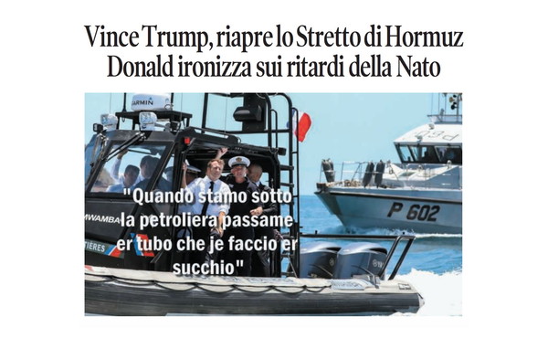 Il Tempo di Osho, la vignetta di oggi: scintille Trump-Nato su Hormuz (sabato 18 aprile)