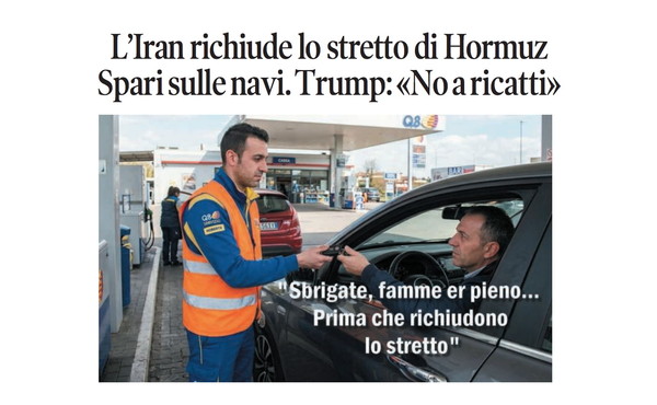 Il Tempo di Osho, la vignetta di oggi: l'Iran richiude Hormuz e Trump si infuria (domenica 19 aprile)