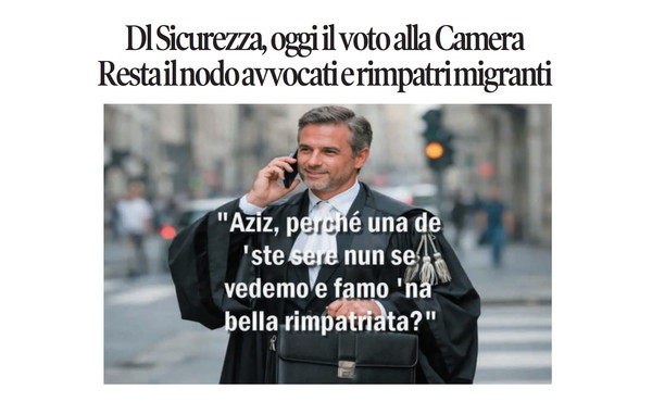 Il Tempo di Osho, la vignetta di oggi: il nodo su avvocati e migranti (mercoledì 22 aprile)