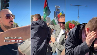 Aggressione a Roma, furia rossa contro le bandiere ucraine: Fascisti