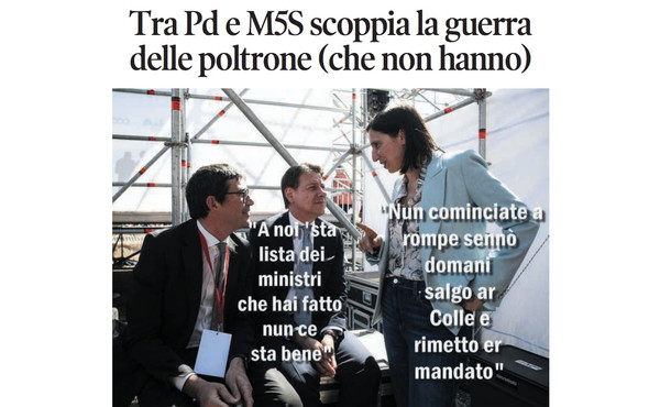 Il Tempo di Osho, la vignetta di oggi: guerra delle poltrone a sinistra (mercoledì 6 maggio)