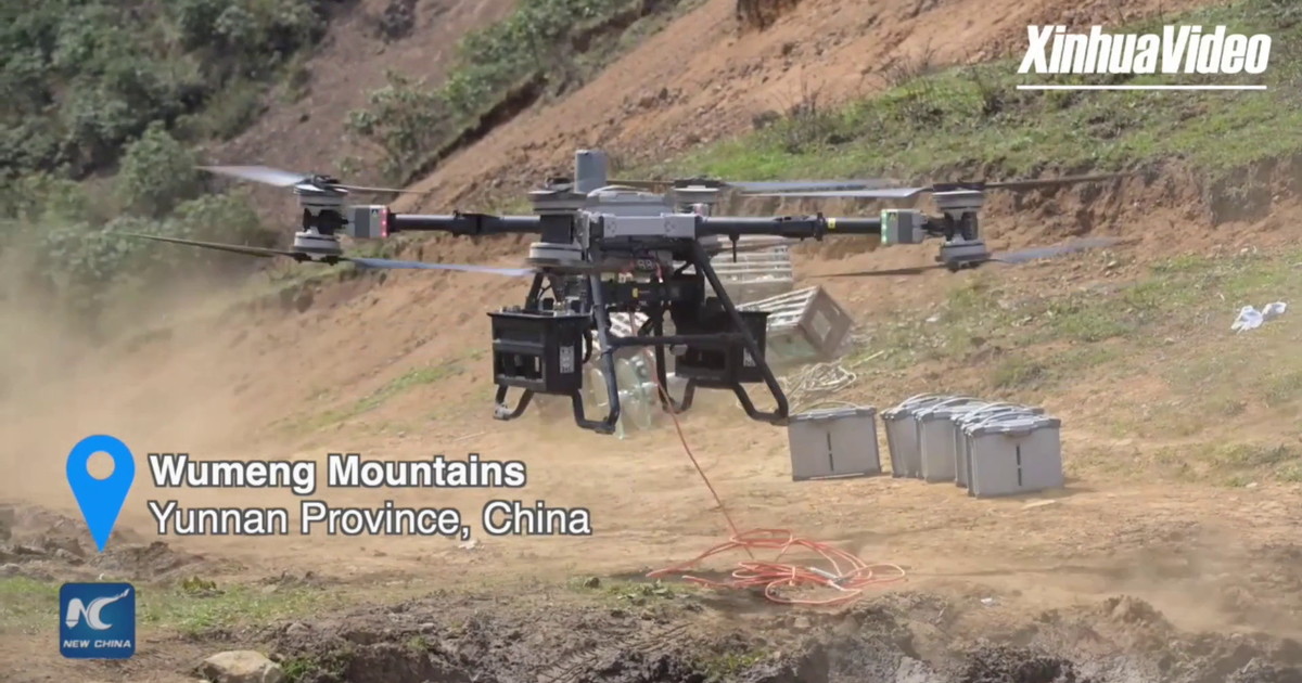 Cina, nello Yunnan i droni sempre più utilizzati per costruire in zone impervie