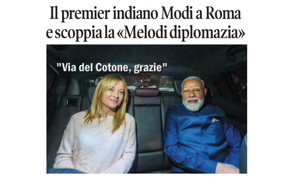 Il Tempo di Osho, la vignetta di oggi: intesa con l'India grazie alla “Melodi diplomazia” (giovedì 21 maggio)