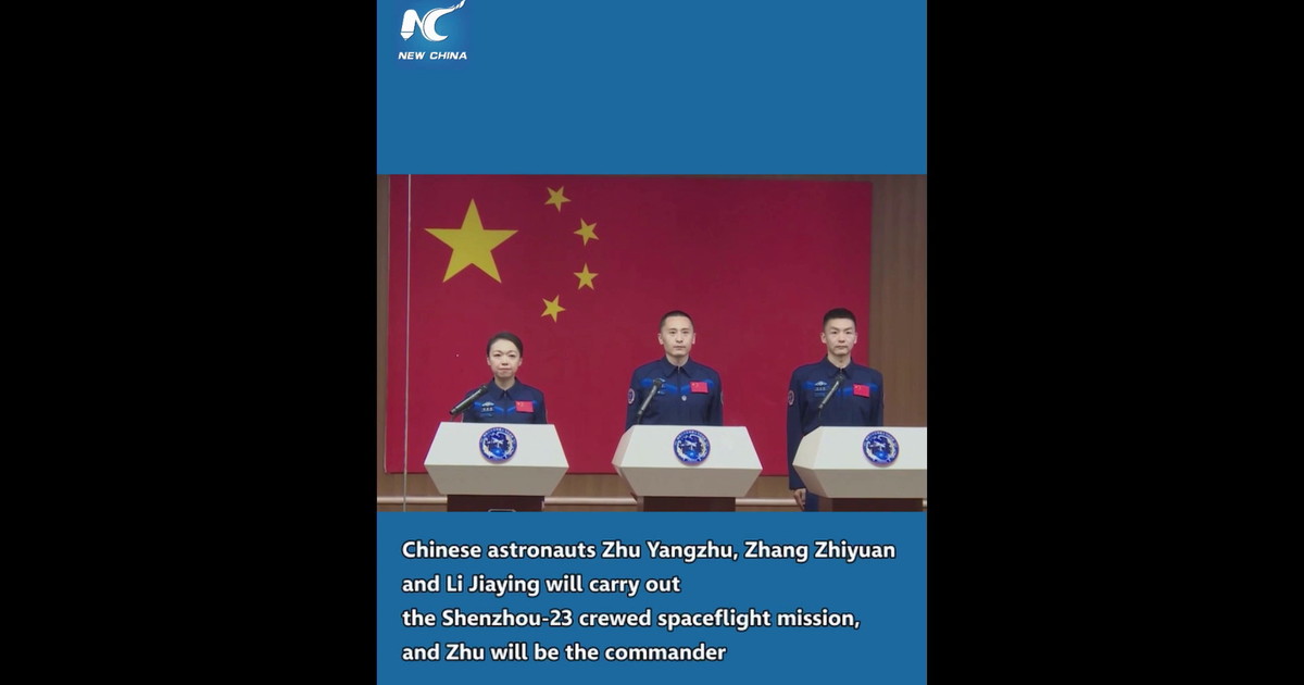 Cina, presentato l'equipaggio della missione Shenzhou-23