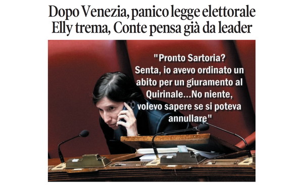 Il Tempo di Osho, la vignetta di oggi: Schlein e Conte si sfaldano (venerdì 29 maggio)