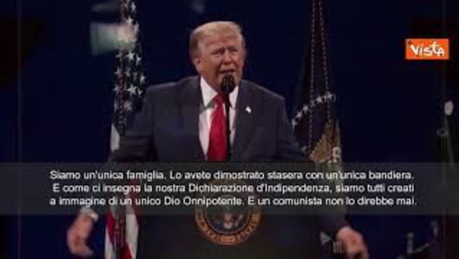 250esimo Usa, Trump: Noi creati a immagine di Dio, un comunista non lo direbbe mai