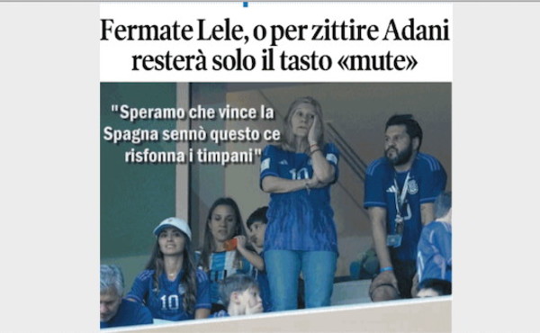 Il Tempo di Osho, la vignetta di oggi: Lele Adani e l'urlo per l'Argentina (venerdì 17 luglio)