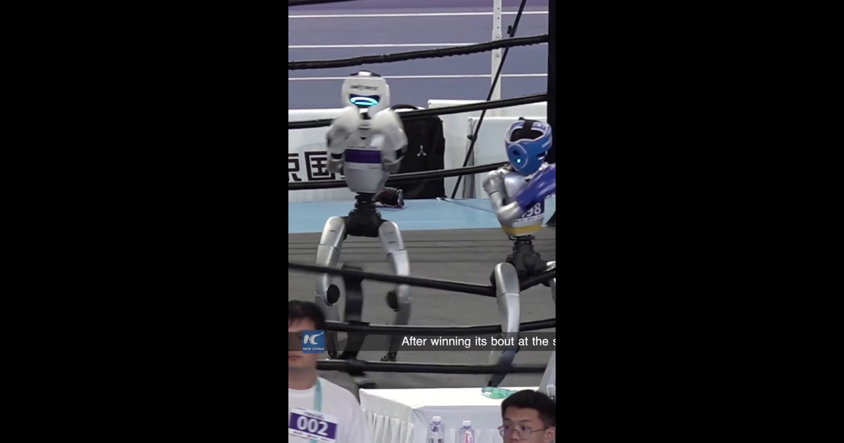 Cina, un robot umanoide festeggia la vittoria "mettendosi in posa"