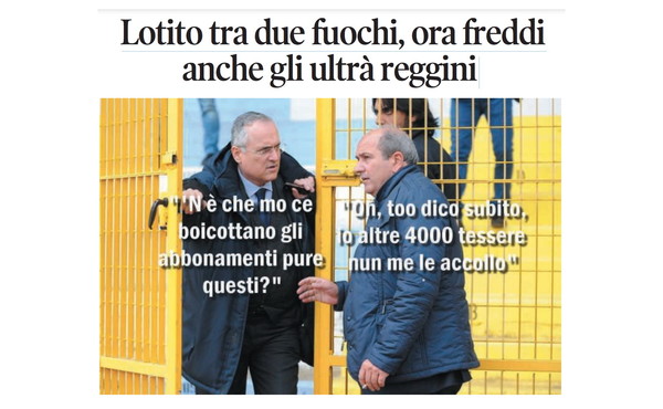 Il Tempo di Osho, la vignetta di oggi: problemi anche con la Reggina per Lotito (martedì 1 settembre)
