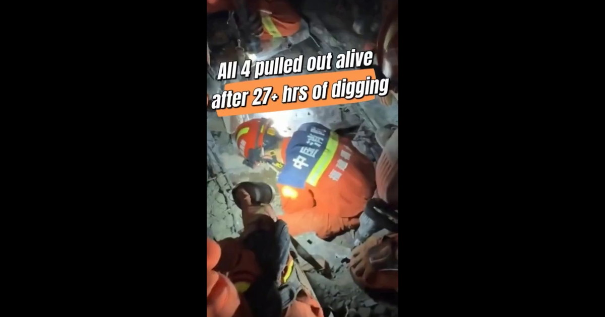 Cina, quattro persone salvate dopo oltre 27 ore di scavi a Fuzhou