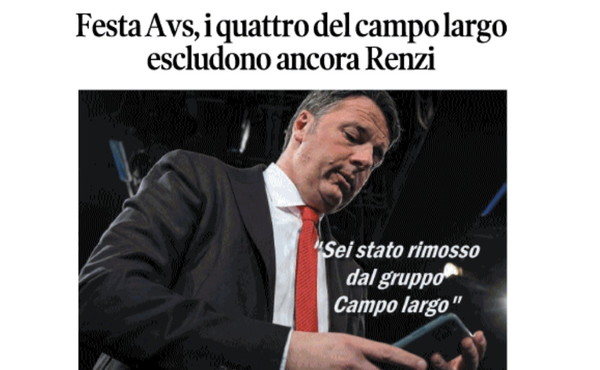 Il Tempo di Osho, la vignetta di oggi: il campo largo esclude Renzi (mercoledì 9 settembre)