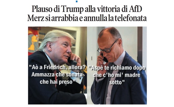 Il Tempo di Osho, la vignetta di oggi: salta la telefonata Merz-Trump (giovedì 10 settembre)