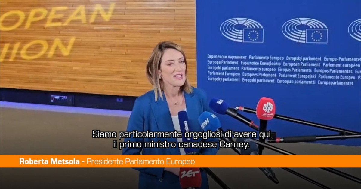 Metsola "Orgoglio per Carney al Parlamento Ue, Europa attore geopolitico"