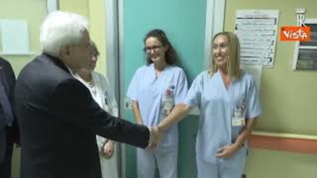 Mattarella visita la "Stanza Rosa" dell'Ospedale Misericordia di Grosseto
