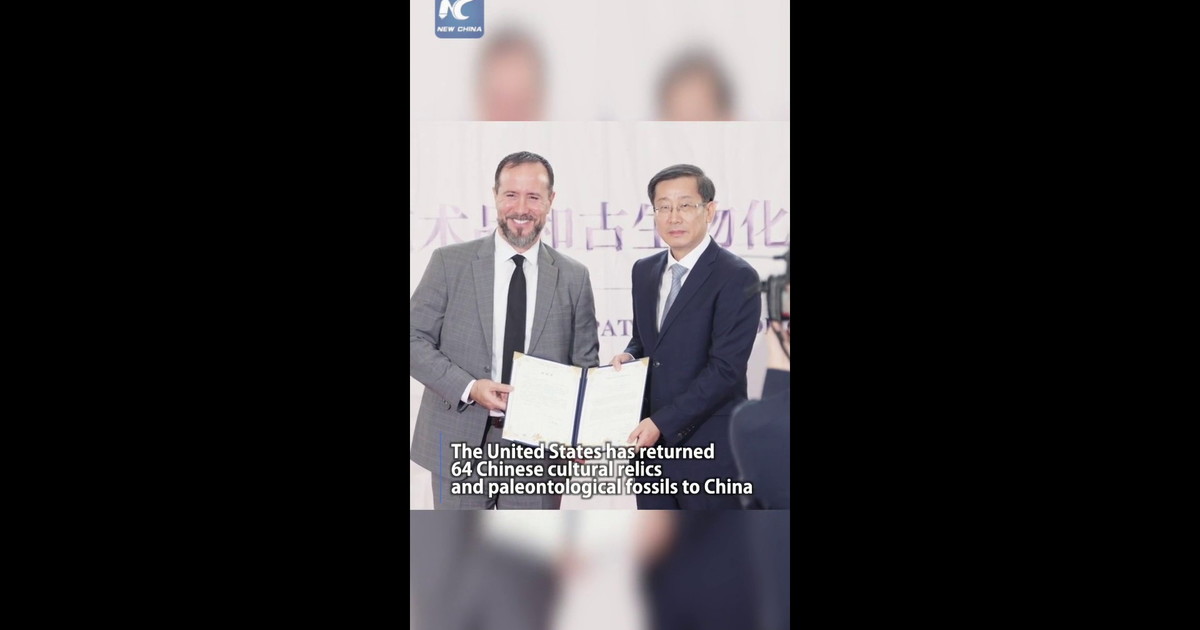 Gli Stati Uniti restituiscono alla Cina 64 reperti culturali e fossili