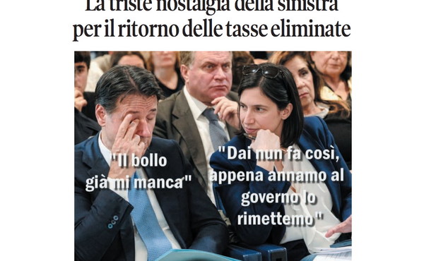 Il Tempo di Osho, la vignetta di oggi: l'ossessione per le tasse della sinistra (sabato 19 settembre)